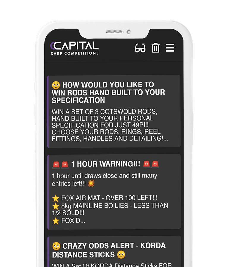 Capital Carp Competitions mobile app